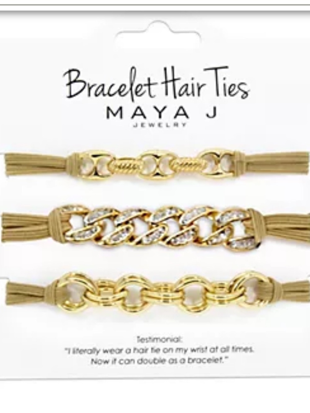 Maya J Jewelry S/9 Designer Hair Ties/ Bracelets with Crystals